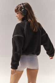 Parkside Sherpa Half-Zip Pullover - Black