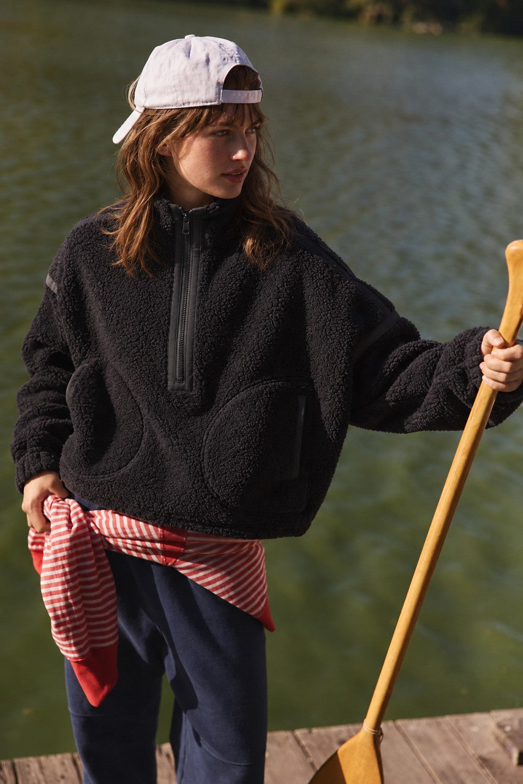 Parkside Sherpa Half-Zip Pullover - Black