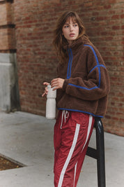Parkside Sherpa Half-Zip Pullover - Brown