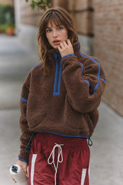 Parkside Sherpa Half-Zip Pullover - Brown
