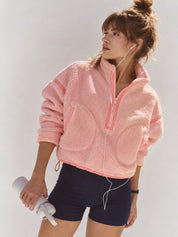 Parkside Sherpa Half-Zip Pullover - Pink