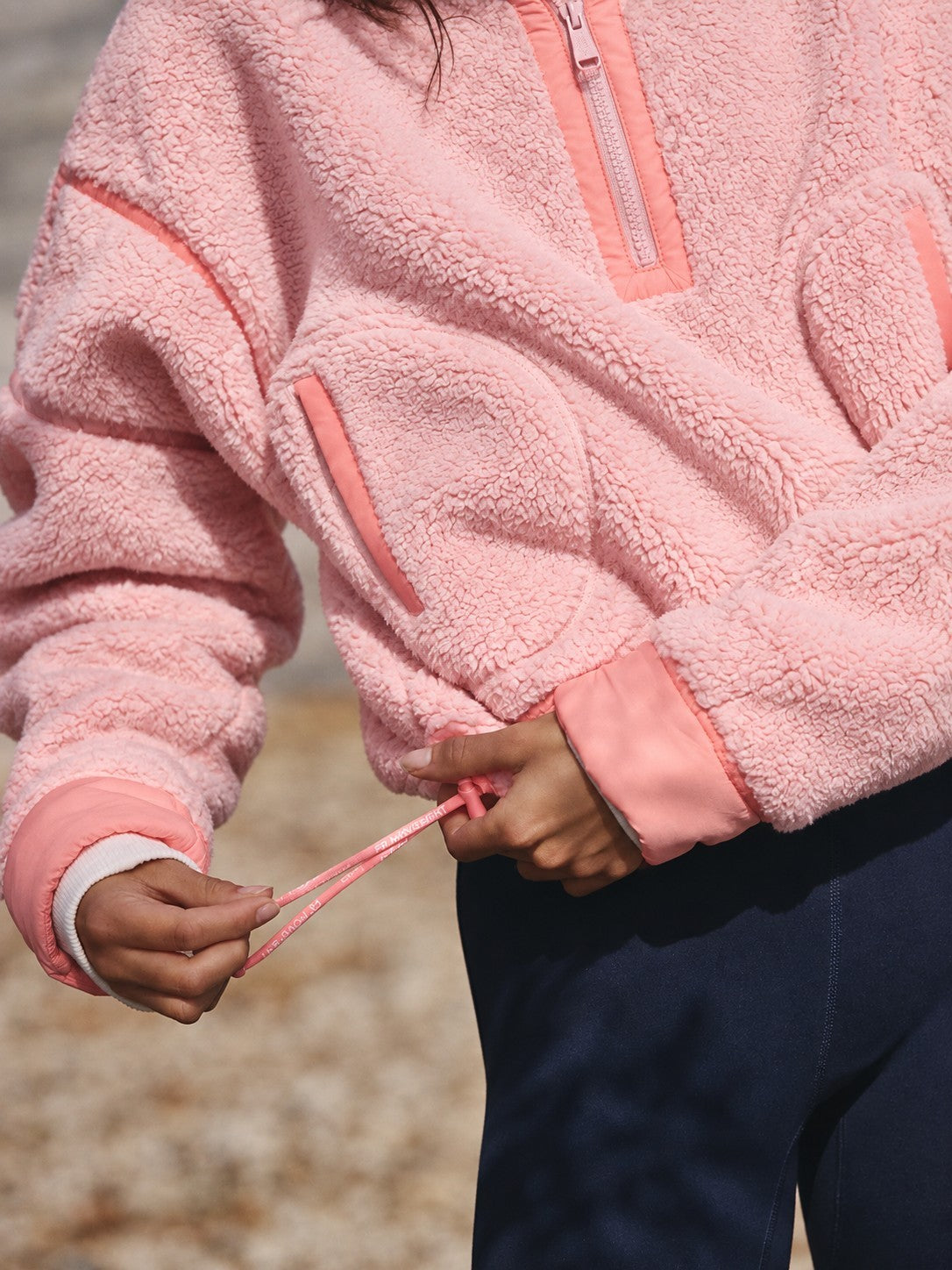 Parkside Sherpa Half-Zip Pullover - Pink