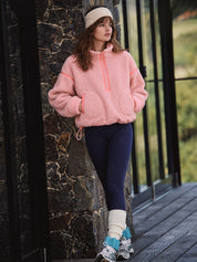 Parkside Sherpa Half-Zip Pullover - Pink