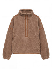Parkside Sherpa Half-Zip Pullover - Taupe