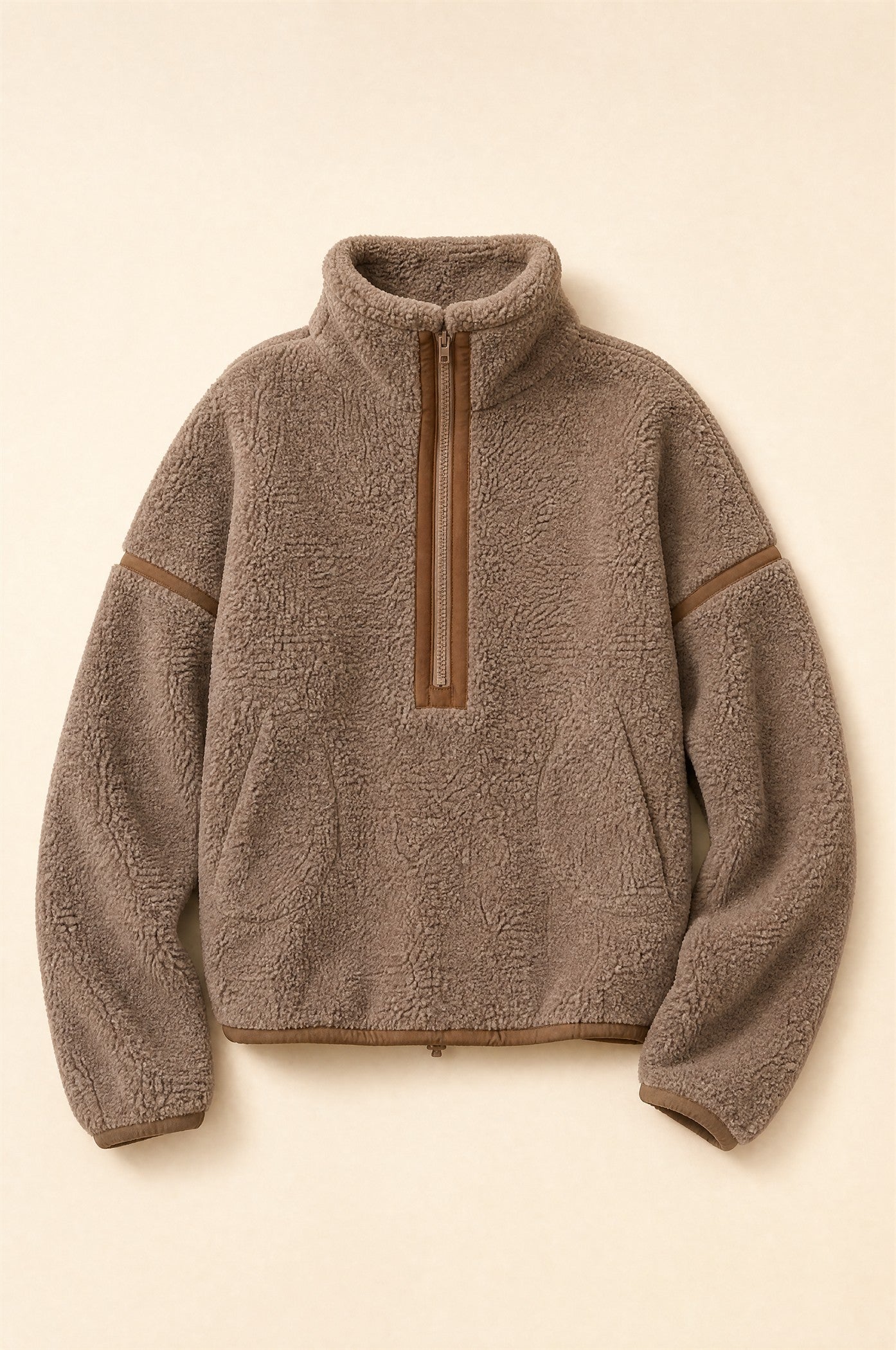 Parkside Sherpa Half-Zip Pullover - Taupe