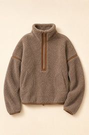 Parkside Sherpa Half-Zip Pullover - Taupe