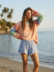 Pastel Horizon Colorblock Long Sleeve Top - Westly