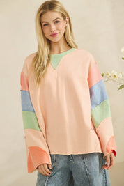 Pastel Horizon Colorblock Long Sleeve Top - Westly