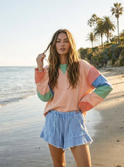 Pastel Horizon Colorblock Long Sleeve Top - Westly