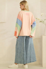 Pastel Horizon Colorblock Long Sleeve Top - Westly