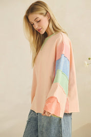 Pastel Horizon Colorblock Long Sleeve Top - Westly