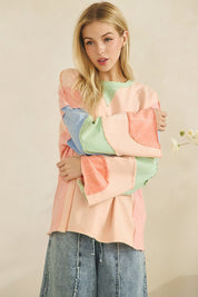 Pastel Horizon Colorblock Long Sleeve Top - Westly