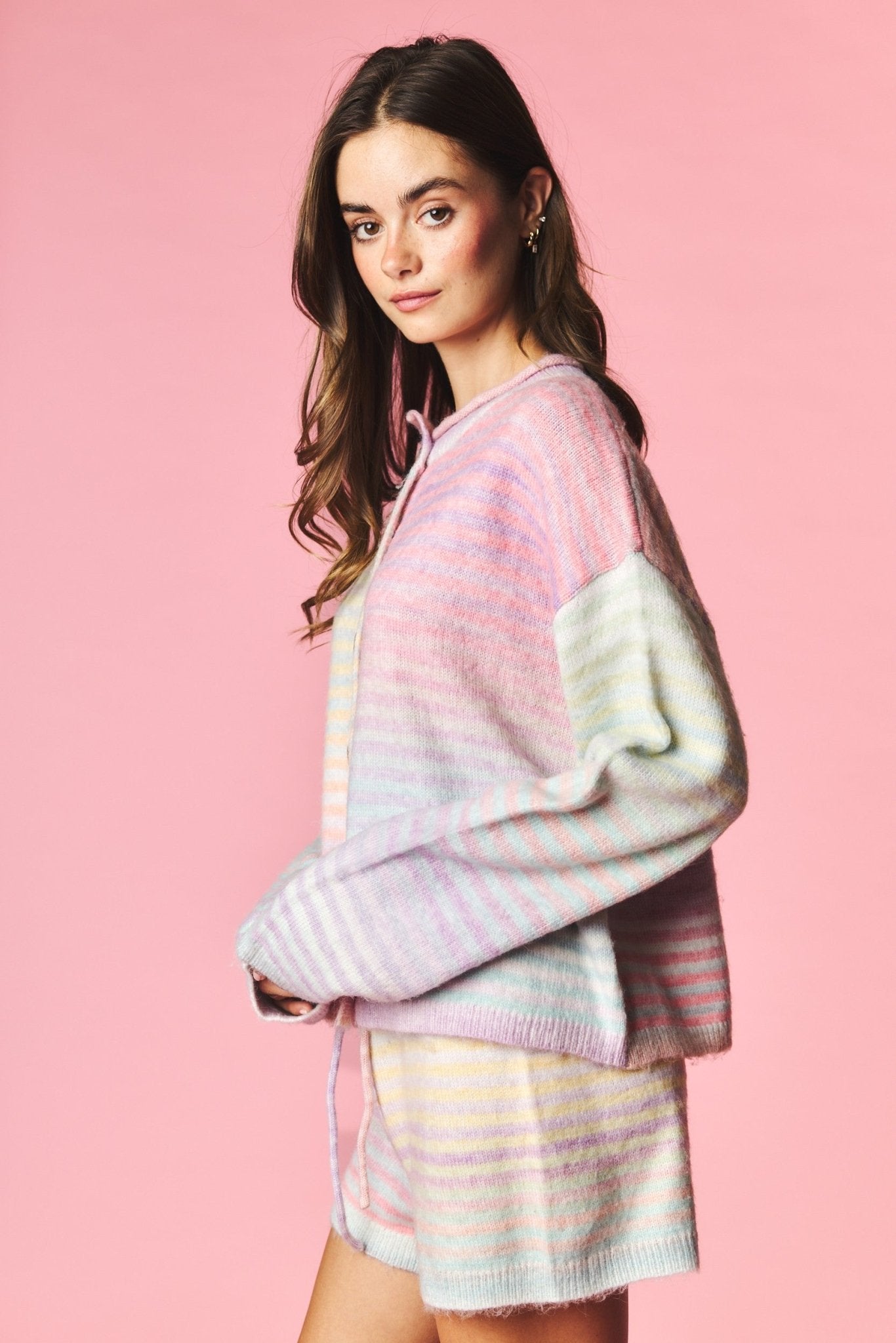 Pastel Parade Cardigan and Shorts Set - Westly