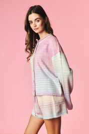 Pastel Parade Cardigan and Shorts Set - Westly