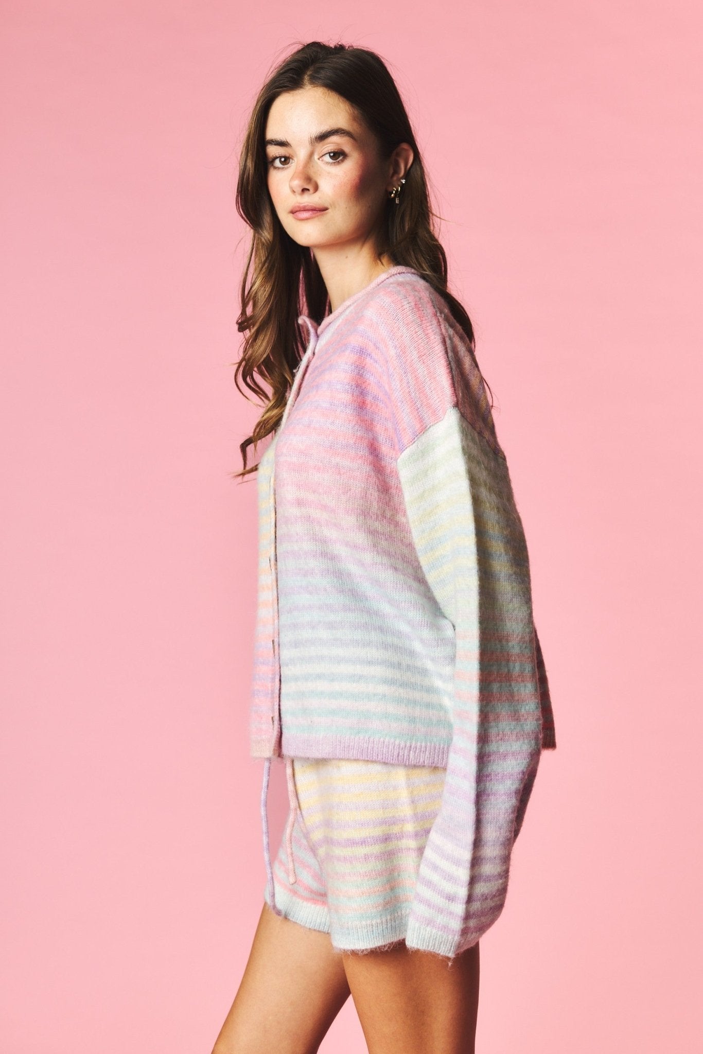 Pastel Parade Cardigan and Shorts Set - Westly