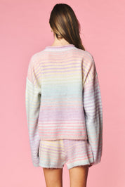 Pastel Parade Cardigan and Shorts Set - Westly