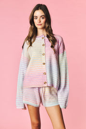Pastel Parade Cardigan and Shorts Set - Westly