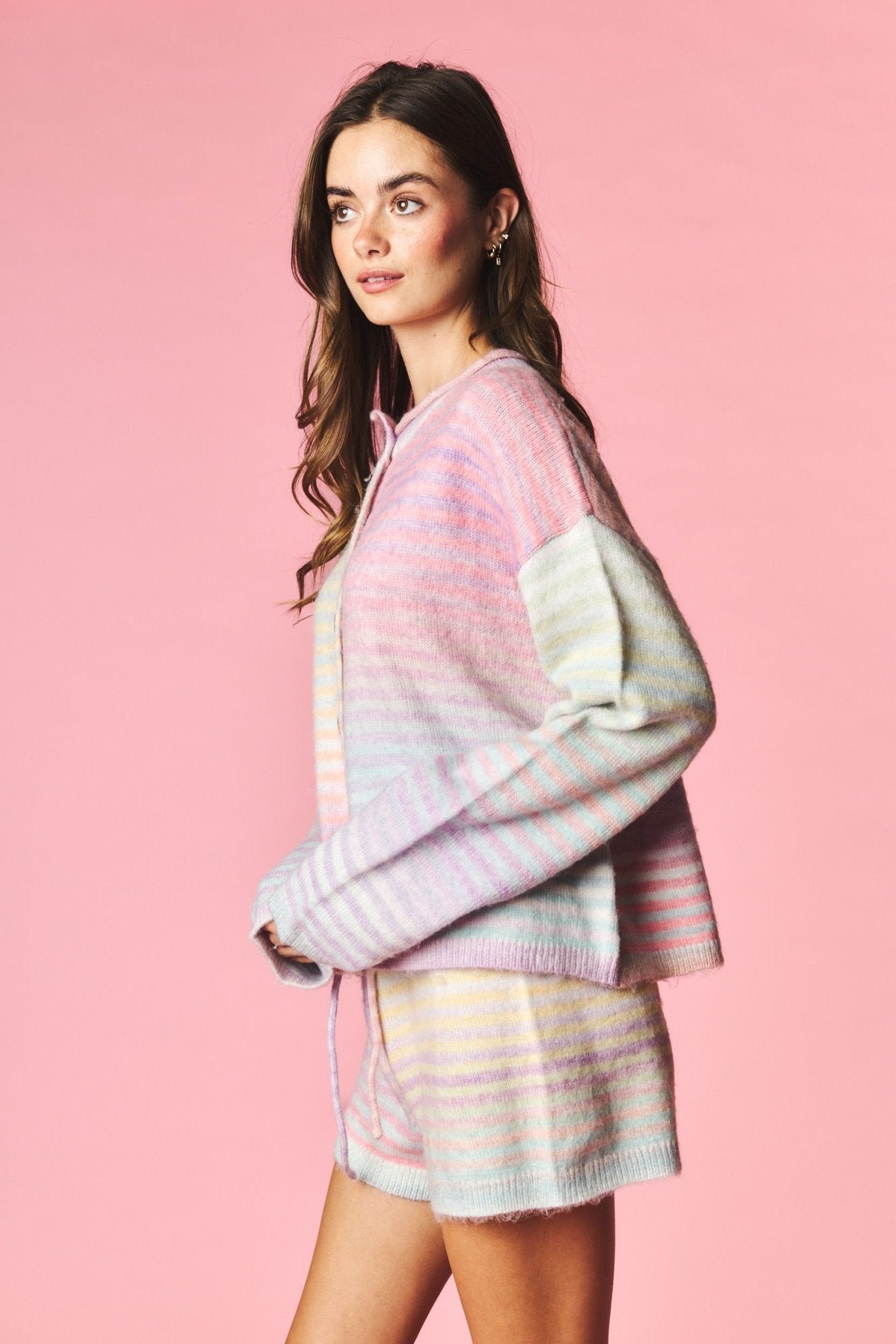 Pastel Parade Cardigan and Shorts Set - Westly