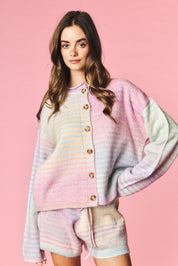 Pastel Parade Cardigan and Shorts Set - Westly