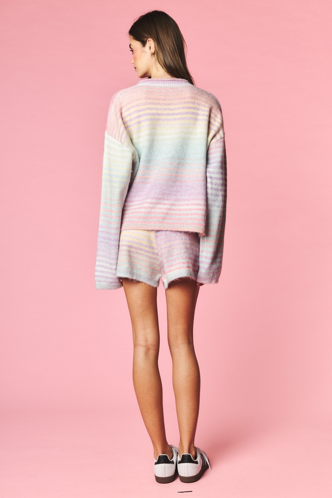 Pastel Parade Cardigan and Shorts Set - Westly