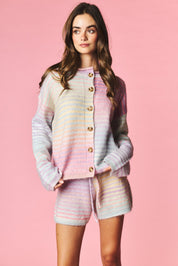 Pastel Parade Cardigan and Shorts Set - Westly