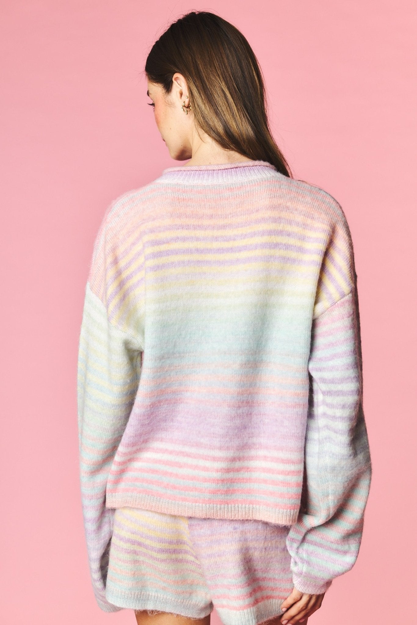 Pastel Parade Cardigan and Shorts Set - Westly