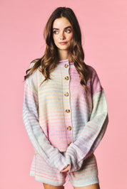 Pastel Parade Cardigan and Shorts Set - Westly