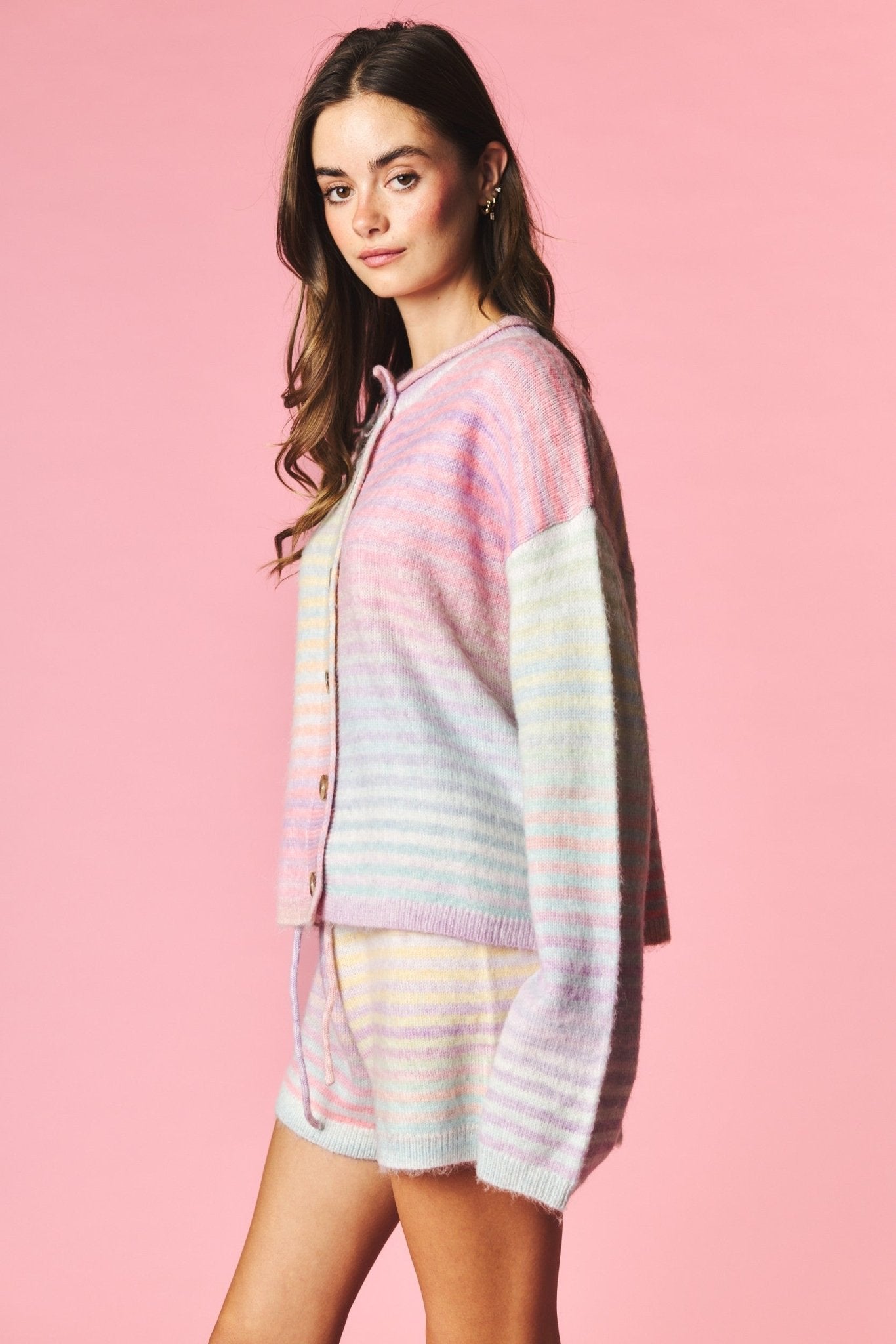 Pastel Parade Cardigan and Shorts Set - Westly