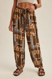 Patchwork Path Patchwork Tapered Pants - Taupe Combo