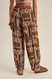 Patchwork Path Patchwork Tapered Pants - Taupe Combo