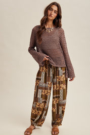 Patchwork Path Patchwork Tapered Pants - Taupe Combo