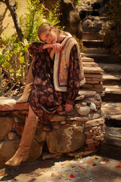 Patchwork Picnic Floral Print Sherpa Vest - Westly