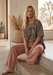 Peace Sign Distressed Graphic Tee - Westly
