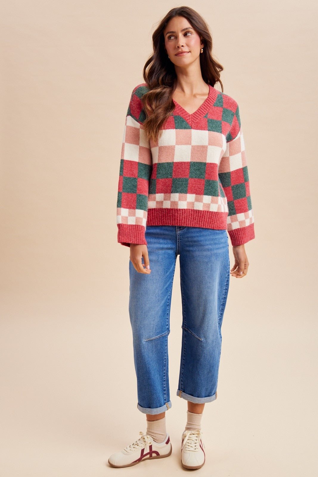 Peppermint Plaid Multi-Checkerboard Sweater - Westly