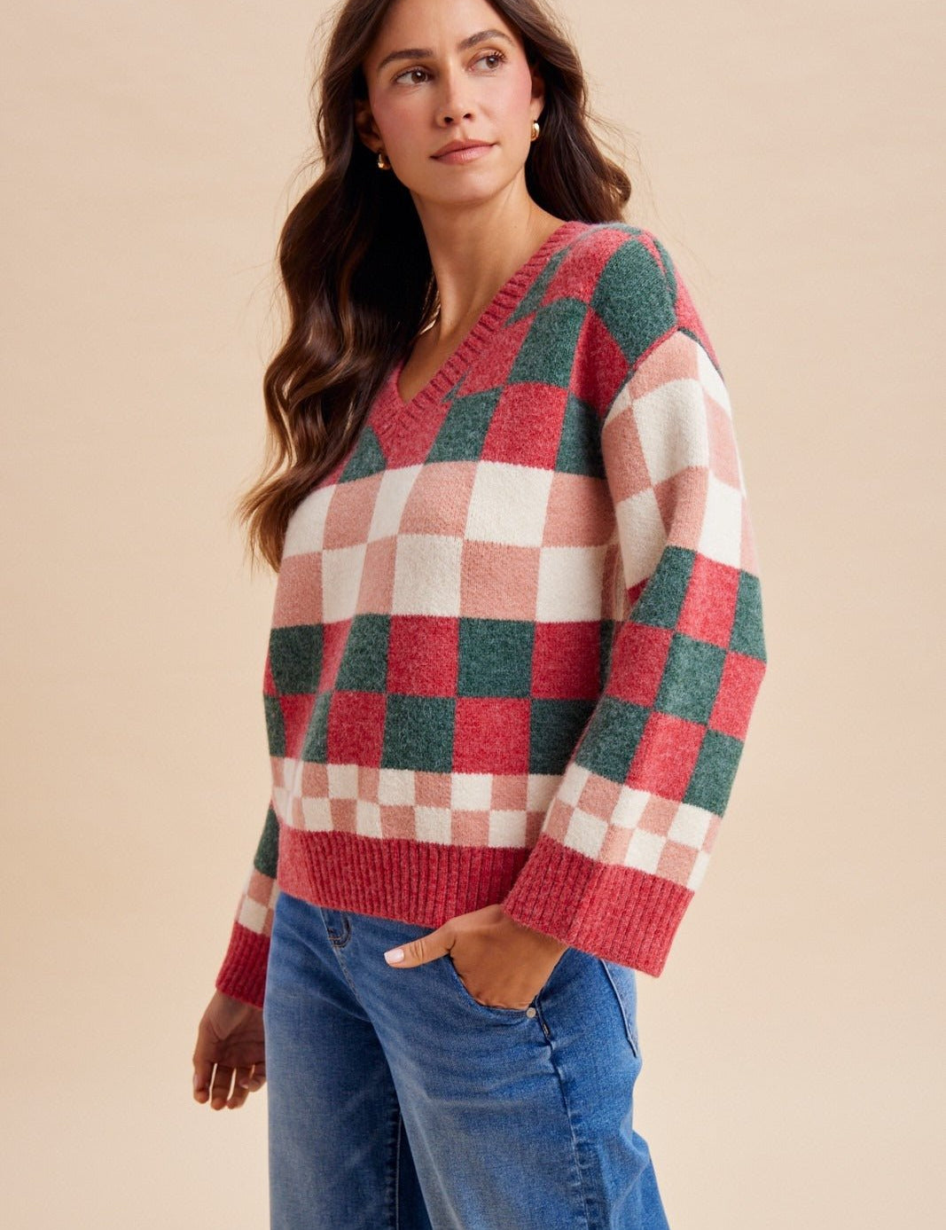 Peppermint Plaid Multi-Checkerboard Sweater - Westly