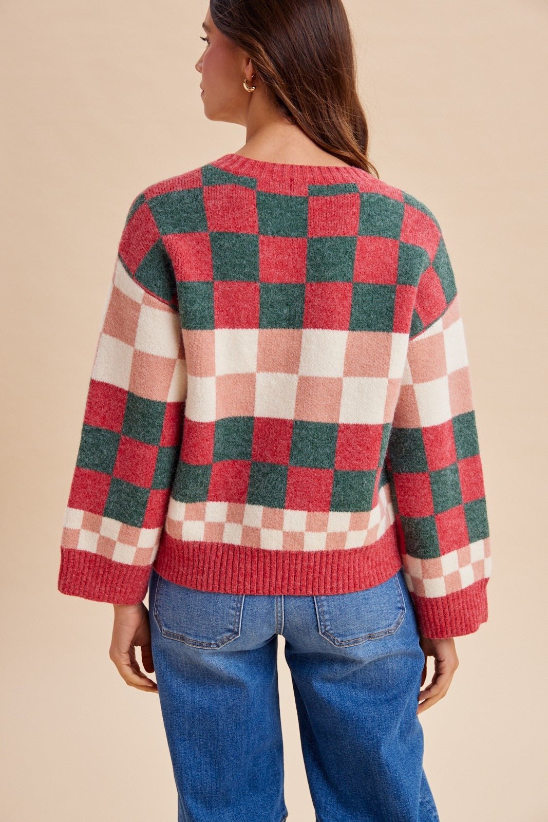 Peppermint Plaid Multi-Checkerboard Sweater - Westly
