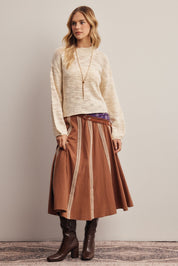 Peregrine Embroidered Stripe Midi Skirt - Westly