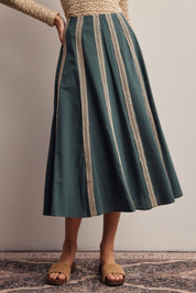 Peregrine Embroidered Stripe Midi Skirt - Westly