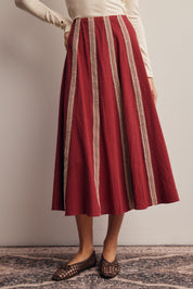 Peregrine Embroidered Stripe Midi Skirt - Westly