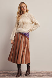 Peregrine Embroidered Stripe Midi Skirt - Westly