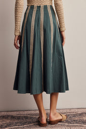 Peregrine Embroidered Stripe Midi Skirt - Westly