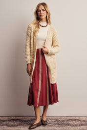 Peregrine Embroidered Stripe Midi Skirt in Burgundy, photo 10