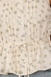 Perrine Pleated Floral Peplum Top - Westly