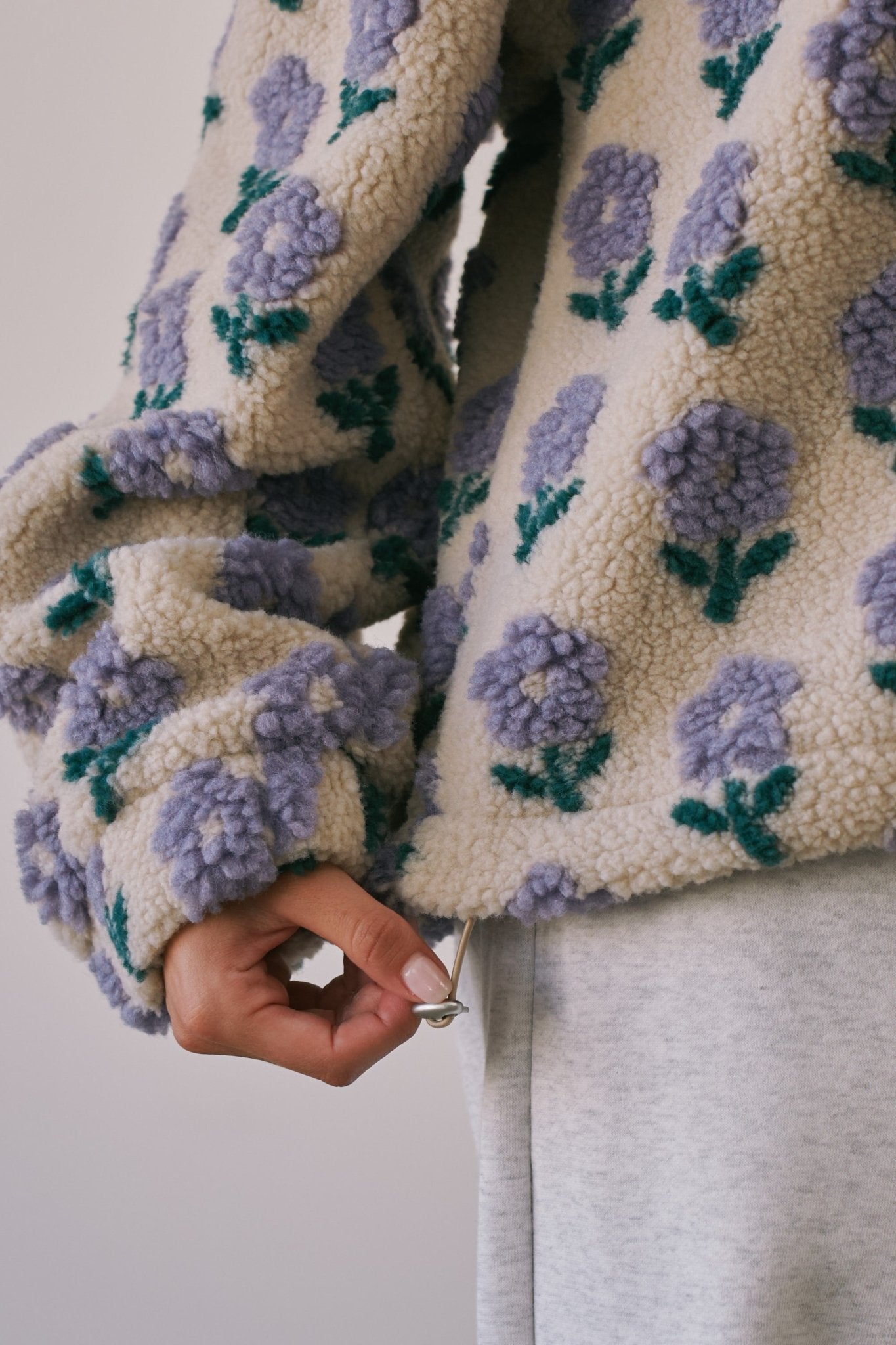Petal Chalet Floral Half-Zip Sherpa - Westly
