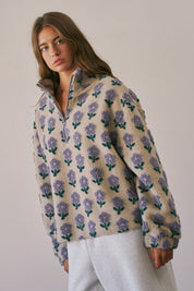 Petal Chalet Floral Half-Zip Sherpa - Westly
