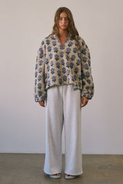 Petal Chalet Floral Half-Zip Sherpa - Westly