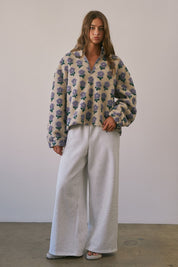 Petal Chalet Floral Half-Zip Sherpa - Westly