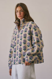 Petal Chalet Floral Half-Zip Sherpa - Westly