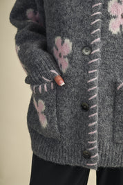 Petal Patches Blanket Stitch Floral Cardigan - Westly
