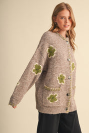Petal Patches Blanket Stitch Floral Cardigan - Westly